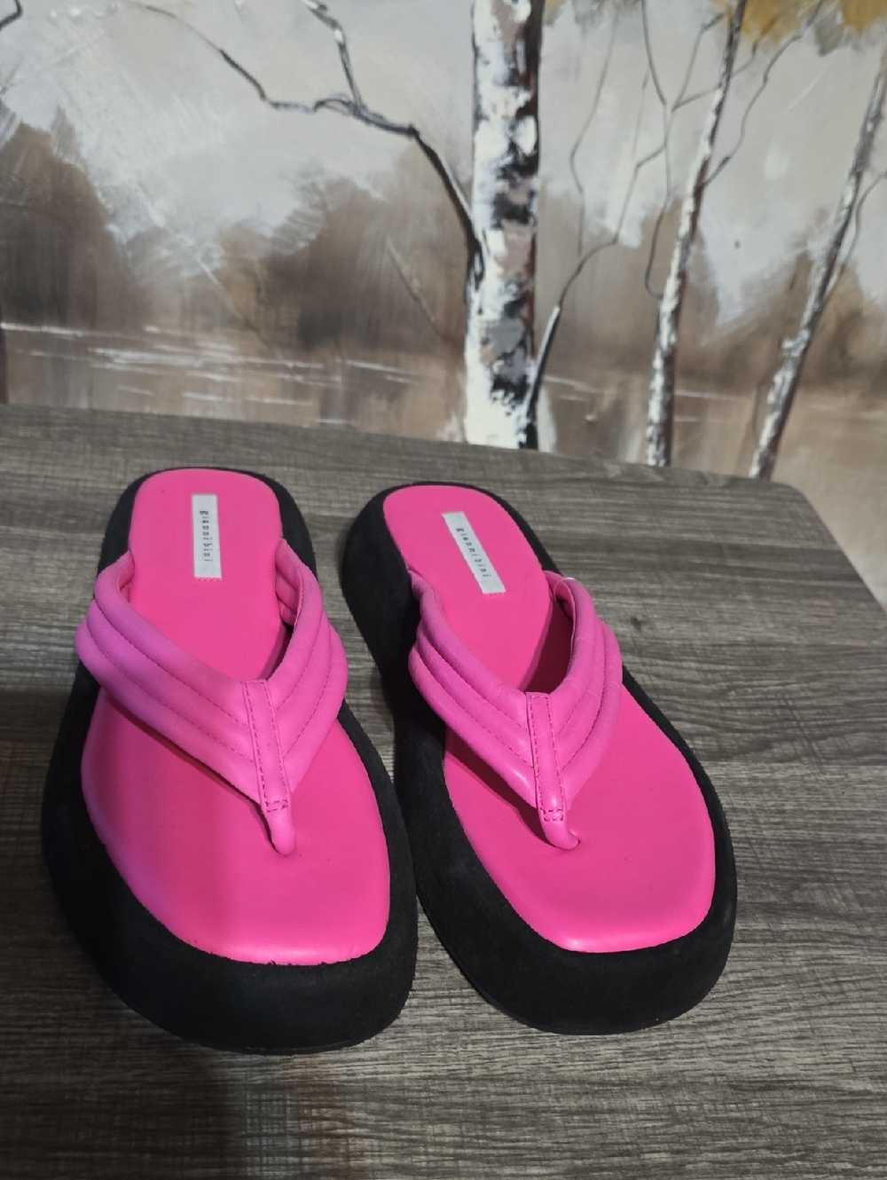 Gianni Bini Women’s Pink Platform Flip-Flop Sandals